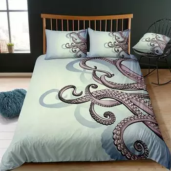 Octopus Tentacles Three-Piece Quilt Cover 3D Digital Printing Sheets Bedding Home Textiles EU single 135*200