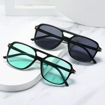 Oculos Double Beam UV400 Мужские винтажные ретро высококачественные женские солнцезащитные очки Солнцезащитные очки конфетных цветов Популярные унисекс квадратные уникальные Tea леопардовый