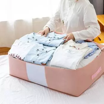 Одеяла для хранения пылезащитный складной нетканый материал дышащий утолщенный органайзер для одежды для дома S серый