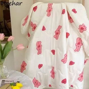 Одеяла Лето Кондиционер Удобный Дышащий Сон Бытовой Офис Спальня Модный Благоприятный для кожи Милый Печатный Современный 105x145cm