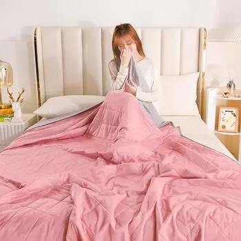 Одеяла с ледяным охлаждением. Дышащее гладкое одеяло с кондиционером. Легкое летнее одеяло с двухсторонней охлаждающей тканью. S 100x150cm