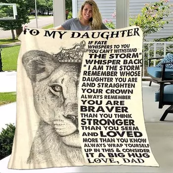 Одеяла с принтом «Моей дочери от мамы», флисовые одеяла, подарки на день рождения, праздничные одеяла на День святого Валентина 75x90cm
