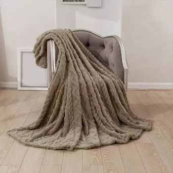 Одеяло AC Ultra-Soft Single Layer Plush Comfort Pure Color Jacquard Woven Rhombus Pattern Maximum Comfort Microfiber 150x200cm лимонно-желтый