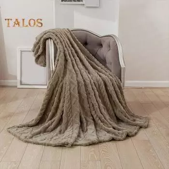 Одеяло AC Ultra-Soft Single Layer Plush Comfort Pure Color Jacquard Woven Rhombus Pattern Maximum Comfort Microfiber Super Warm Sofa Bed Office Nap 150x200cm серый/синий