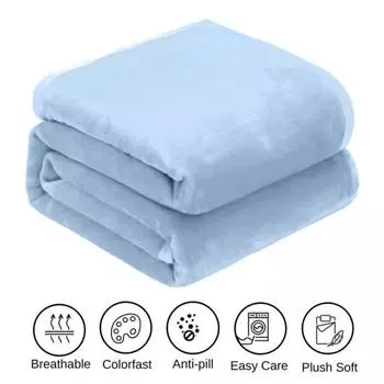 Одеяло большого размера Yousheng, однотонное, ультратолстое, износостойкое, можно стирать в машине, не выцветает, теплое, уютное спальное одеяло светло-синий