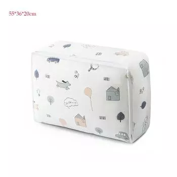 Одеяло большой емкости, сумка для хранения бытовой печати, прозрачная водонепроницаемая и пыленепроницаемая сумка для хранения одежды 55x36x20cm