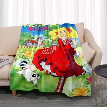 Одеяло Candy Candy Anime Kawaii Japanese Anime Flannel Super Soft Warm Blanket Подходит для дома Four Seasons Bedroom Blanket 30x40in