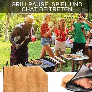 Одеяло для барбекю для отдыха мяса, водонепроницаемая многоразовая сумка для отдыха, утепленное одеяло для отдыха груди с широким горлом для кемпинга на открытом воздухе хаки