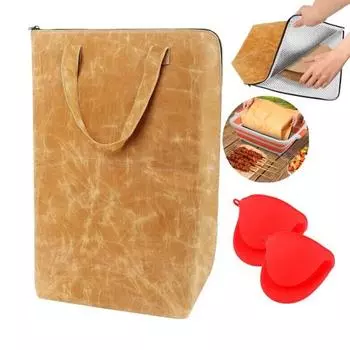 Одеяло для барбекю с 2 перчатками для гриля, многоразовое одеяло для отдыха на барбекю, термоизоляционная сумка для отдыха мяса с застежкой-молнией для гриля на открытом воздухе серый