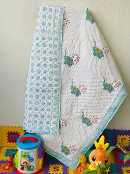 Одеяло для детей со слонами с принтом - 60*40 дюймов