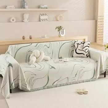 Одеяло для дивана Bohemia из ткани шенилл Чехлы для диванов Four Seasons Universal Tassel Throw Пледы с защитой от царапин от кошек 180x130cm