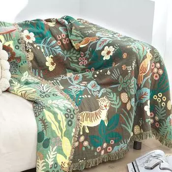 Одеяло для дивана, домашний коврик для пикника, дорожное одеяло, кровать, утолщенное большое мягкое одеяло, вязаное одеяло с кисточками для дивана, декоративная шаль 150 * 200cm