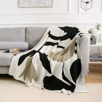Одеяло для дивана, домашний коврик для пикника, дорожное одеяло, кровать, утолщенное большое мягкое одеяло, вязаное одеяло с кисточками для дивана, декоративная шаль 70 * 100cm