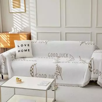 Одеяло для дивана Leaf, шенилловое, с защитой от царапин, с кисточками, для дивана, детские одеяла, универсальное полотенце для дивана на все сезоны 180x130