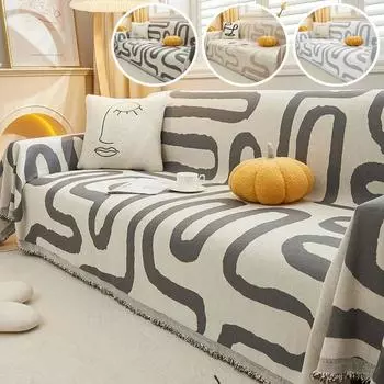 Одеяло для дивана с геометрическим принтом, синель, пылезащитный коврик для дивана, против царапин, для гостиной, универсальный защитный чехол для мебели 180x130