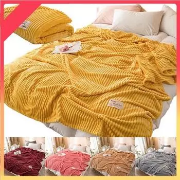 Одеяло для дивана, желтое, зеленое, серое, однотонное, мягкая теплая фланель на кровать, плед с одной сеткой, слой покрывала 100 x 120cm0.25kg