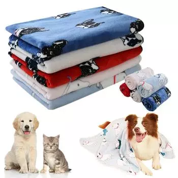 Одеяло для домашних животных, фланелевая моющаяся подушка для щенков и кошек, зимняя удобная теплая простыня для собак, коврик для сна для кошек, модный коврик с принтом, принадлежности для чихуахуа 40cm*60cm бежевый