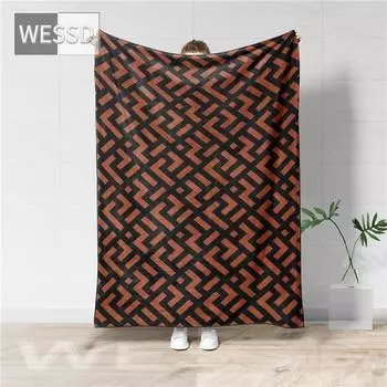 Одеяло для кровати, черно-белое фланелевое одеяло с геометрическим принтом, одеяло для дивана, гобелен, декоративное пляжное полотенце, мягкое плюшевое портативное дорожное одеяло 80x100cm