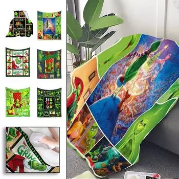 Одеяло для лица, зеленое одеяло, рождественский подарок, домашний чехол для дивана, одеяло, праздничное украшение, одеяло One Size