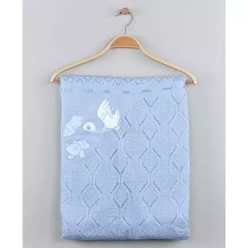 Одеяло для мальчика из трикотажа синего цвета 80x80 см