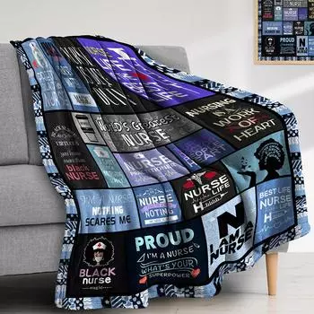 Одеяло для медсестер Недели признательности для кормящих студентов, выпускной, подарок на день рождения, подарки для женщин, одеяло для медсестер, мягкое теплое фланелевое пледы M