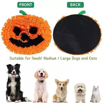 Одеяло для нюхательного табака на Хэллоуин, интерактивный коврик для домашних животных, тыква для кошачьего кормления, коврик для кормления собак, дозатор лакомств, игрушки для домашних животных с натуральным кормлением оранжевый