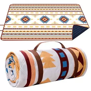 Одеяло для пикника на открытом воздухе, 200 х 200 см, пляжное одеяло, водонепроницаемое, без песка, портативная моющаяся пляжная подкладка, одеяло для пикника на пляже, барбекю One Size коричневый