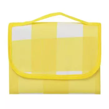 Одеяло для пикника в скандинавском стиле, клетчатое, утолщенное, из ткани Оксфорд, складной коврик для пикника для нескольких игроков 150x200cm/59.1x78.7in жёлтый