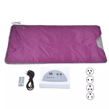 Одеяло для сауны с дальним инфракрасным излучением, детоксикационная терапия, пропаривание пота, нагревательное одеяло с дистанционным управлением f US Plug 110V