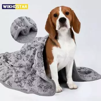 Одеяло для собак Fuzzy Comfort, флисовое, ультрамягкое и уютное, для максимального тепла и спокойствия вашего питомца 52*76cm серый