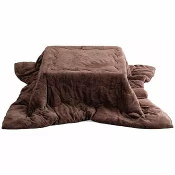 Одеяло-футон Iris Plaza Kotatsu 190 x 190 см, квадратное, антибактериальное, из хлопка, ручная стирка, в скандинавском стиле, коричневое [теплый объем]