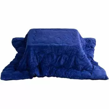 Одеяло-футон Iris Plaza Kotatsu 190 x 190 см, квадратное, антибактериальное, из хлопка, ручная стирка, в скандинавском стиле, темно-синее [теплый объем]