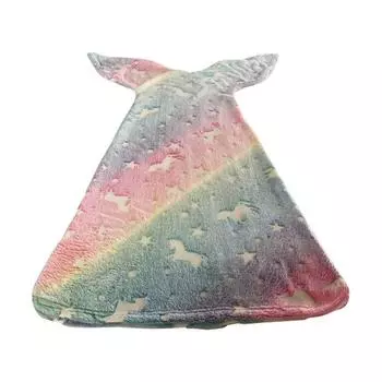 Одеяло «Хвост русалки», светящееся в темноте, плюшевое одеяло, спальный мешок для детей, диван-кровать разноцветный