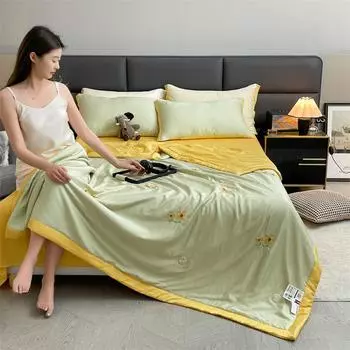 Одеяло Ice Silk Summer Cool с кондиционером для детей, тонкое одеяло для одноместной спальни на весну и осень 150x200cm 1pcs