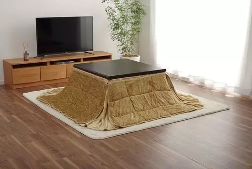 Одеяло Ikehiko Kotatsu, экономящее место, 200 x 200 см, бежевое, квадратное, однотонное, простое, функциональное, приблизительно. #6846109