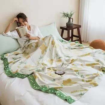 Одеяло из бамбукового волокна, марлевое полотенце, летнее тонкое прохладное одеяло для взрослых 150x200cm 1pcs