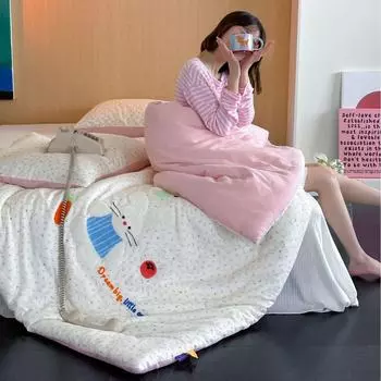 Одеяло из чистого хлопка класса А — теплое детское зимнее и толстое весенне-осеннее одеяло, для студенческого общежития, на все времена года, полностью из хлопка. 120*150cm autumn quilt 2.8 catties