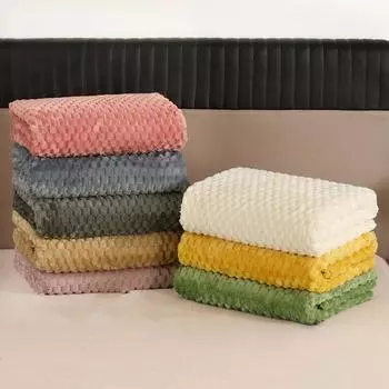 Одеяло из кораллового флиса, теплое стильное утолщенное удобное плюшевое мягкое на ощупь теплое одеяло 150CM мятный зеленый