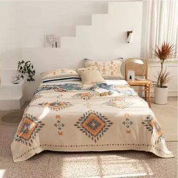 Одеяло из марли из богемского хлопка, четырехслойное, 100% моющееся, летнее, охлаждающее, холодное, шелковое, кондиционер, одеяло/одеяло/покрывало 150x200cm серый