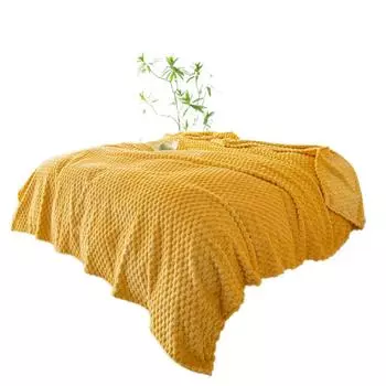 Одеяло из молочной фланели с загнутыми краями 70*100 лимонно-желтый