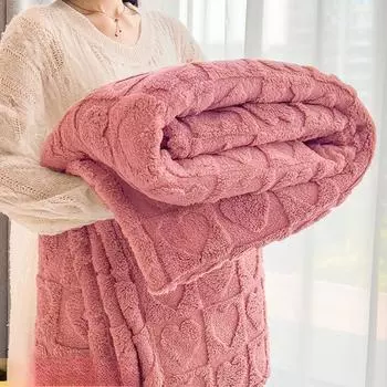 Одеяло из плюша с кроликом, простыня из утолщенного теплого молочного бархата, одеяло для дивана, покрывало для ворса, стеганое одеяло 70x100cm дубильная кора