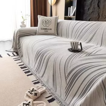 Одеяло из ткани шенилл в скандинавском стиле, универсальные пледы с кисточками для гостиной, защитное покрытие для дивана Four Seasons 180x130