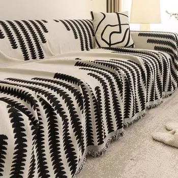 Одеяло из ткани шенилл в скандинавском стиле, универсальные пледы с кисточками для гостиной, защитное покрытие для дивана Four Seasons 180x180cm L