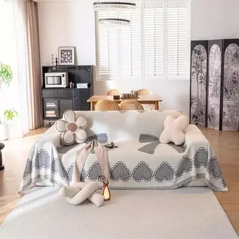 Одеяло из ткани шенилл в скандинавском стиле, универсальные пледы с кисточками для гостиной, защитное покрытие для дивана Four Seasons 180x130