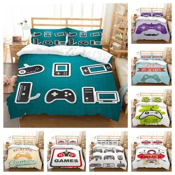 Одеяло, мягкая дышащая кровать, очаровательный игровой принт, удобный комплект пододеяльников из полиэстера, домашнее постельное белье, покрывала Single 135x200cm