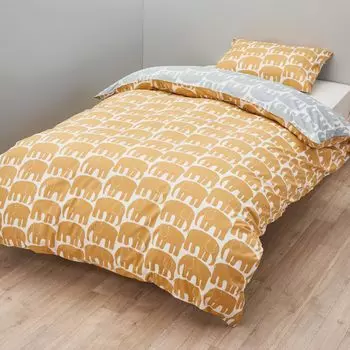 Одеяло Nishikawa Duvet Finlayson с быстрой застежкой для легкого надевания и PI04580677 [Nishikawa] чехол, одинарный, стираемый, 100% хлопок, Elefanti, выкл., двусторонний, бежевый, бежевый