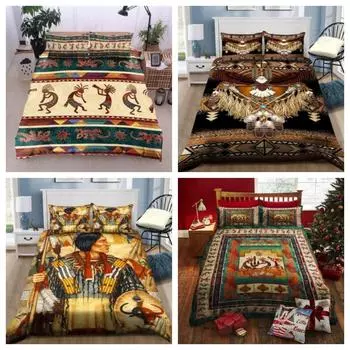 Одеяло, пододеяльник, футболка Tmarc, комплект постельного белья коренных народов Америки Single 135x200cm