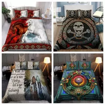 Одеяло, пододеяльник, футболка Tmarc с удивительным полинезийским винтажным узором, комплект постельного белья, покрывало Single 135x200cm