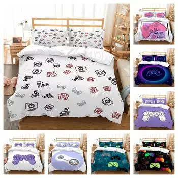 Одеяло, пододеяльник, мягкий высококачественный 3D геймпад с принтом, пододеяльники, комплект постельного белья, наволочка из микрофибры Single 135x200cm