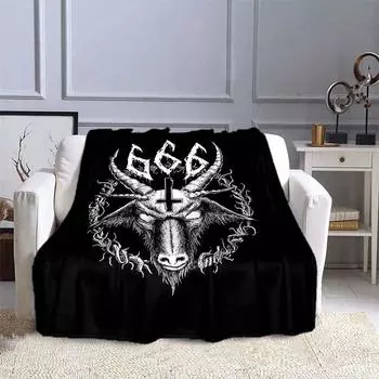 Одеяло с 3D принтом «Сатана», покрывало, домашний текстиль, одеяло с принтом для дивана, флисовое зимнее теплое фланелевое одеяло, подарок на день рождения 75x100cm (30x40inch)